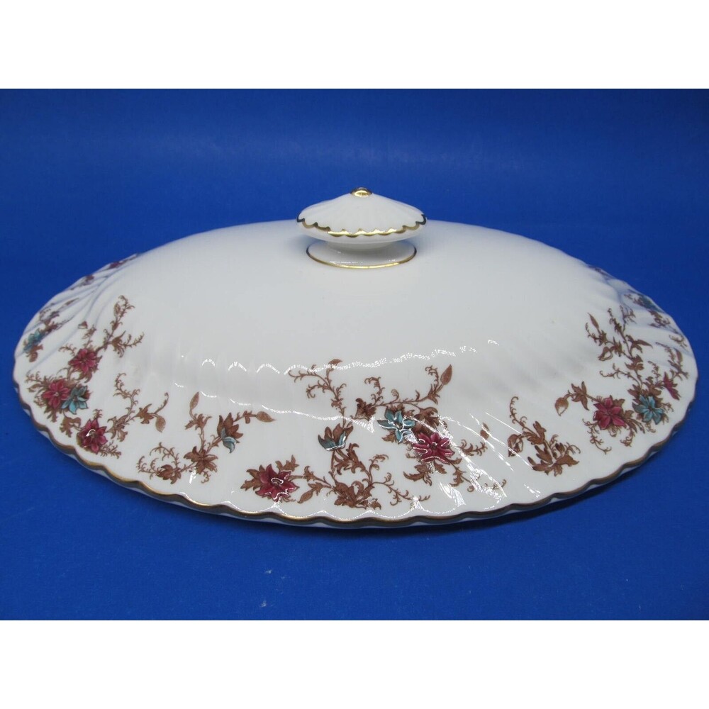 Minton "Ancestral" S376 Vintage Oval Vegetable Bowl Tureen Lid Only 10"X 6 3/8"